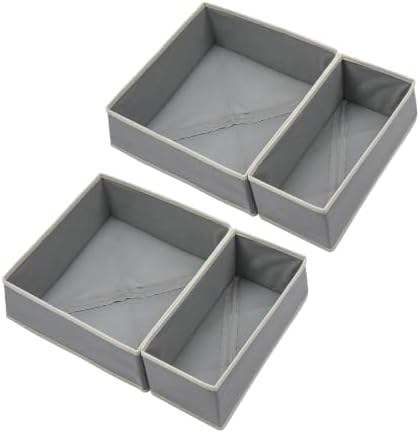 Clothes Drawer Organizer, 4 Pack, Light gray by Unknown
