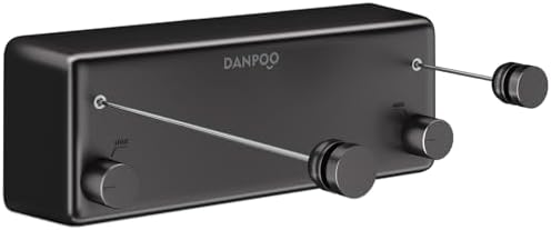 Danpoo Retractable Clothesline Outdoor Heavy Duty, 2x13.8ft Stainless Steel Double Clothes Line for Outdoors - for Patio/Backyard/RV Wall Mounting(Black) by Danpoo-ForYourHome