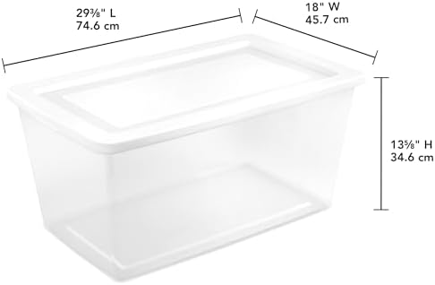 Sterilite Storage Box, Clear Plastic Snap Lid Tote, White, 90 Qt, 16-Pack - Image 3