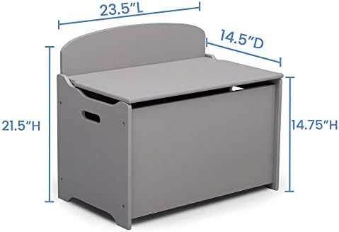 Delta Children MySize Deluxe Toy Box, Grey - Image 5