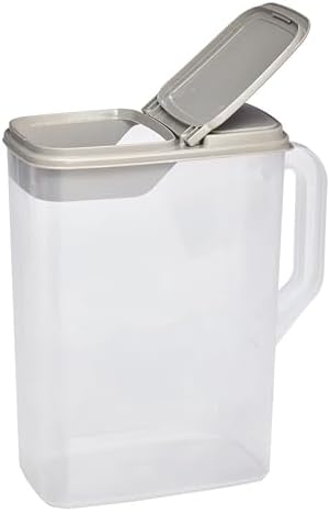 Buddeez Pet Food Storage Container - 8 Quart Capacity Dog / Cat Food & Bird Seed Container with Durable EZ Grip Handle, Flip Gray Lid (includes 1 Cup Clear Scoop) by Buddeez