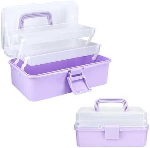 10Inch Tackle Box Organizer and Storage,Three-Layer Sewing Box With 2 Trays by LUOKER