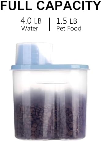 2 Pack 2lb/2.5L Pet Food Storage Container with Measuring Cup, Can Covers and Bowl for Small Dog, Cat, Waterproof-BPA Free (Pink 1.8L) - Image 4