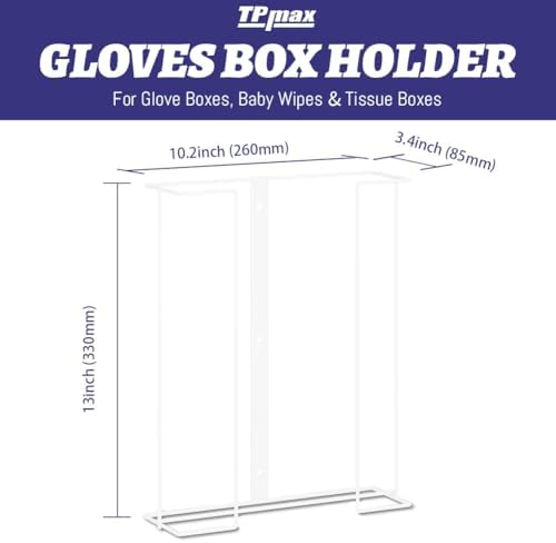 TPmax L Size Gloves Box Holder Glovesbox Wire Rack Dispenser for Gloves,Tissues Paper Towels Organizer - Mounting Accessories Included - Holds 3 boxes - Perfect for Lab, Food Service and Home - Image 2