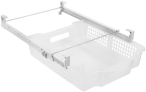 Smart Design Adjustable Pull Out Refrigerator Drawer - Extra Large - BPA Free Plastic - Holds 20 lbs - Extendable Sliding Fridge Bin, Freezer, Pantry Food Holder Storage Organizer - Kitchen - Clear - Image 2