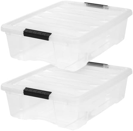 IRIS USA 2-Pack 27 Quart Storage Bins with Lids, Clear by Unknown