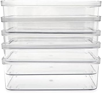 Isaac Jacobs 5-Pack Small Clear Storage Bins (5.5” L x 7.75” W x 2.5” H) - Image 5