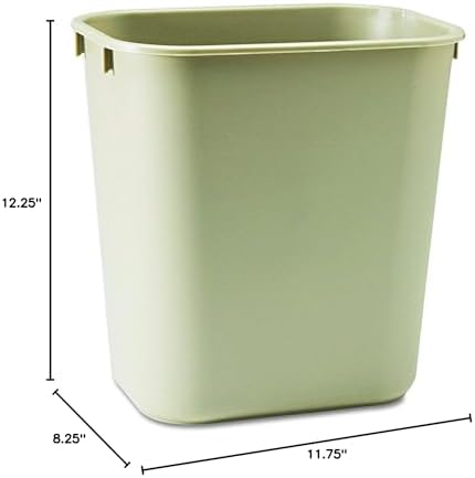 Rubbermaid Commercial Products Receptacle Wastebasket, 3.25-Gallon/12-Quart, Beige, Plastic, Garbage Can for Home/Office, Fits Under Desk/Sink/Cabinet - Image 2