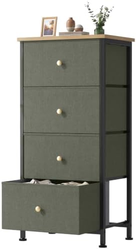 Sweetcrispy Dresser for Bedroom, 4 Drawer Storage Cabinet, Tall Nightstand by Sweetcrispy
