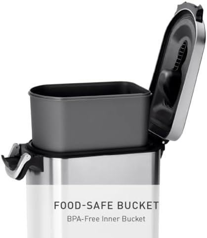 simplehuman Large Pet Food Storage Container, Holds 30-35 lb / 14-16 kg of Dry Dog Food, Cat Food, or Bird Seed, Airtight Lock-Tight Lid with Magnetic Scoop, BPA-Free, Brushed Stainless Steel - Image 3