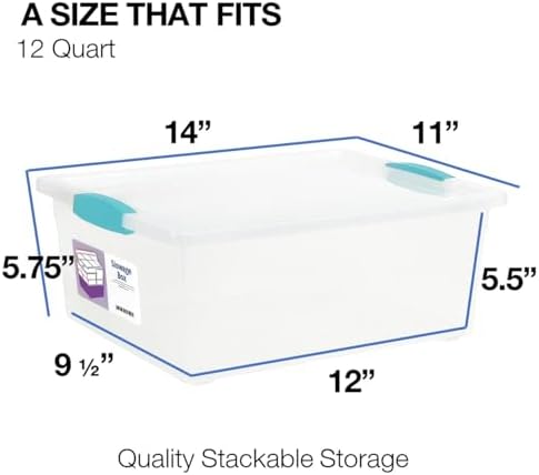 Tribello Plastic Storage Containers, 12 Qt, Clear with Lids, 2 Pack, Made in USA (Deep - 14 x 11 x 6) - Image 2