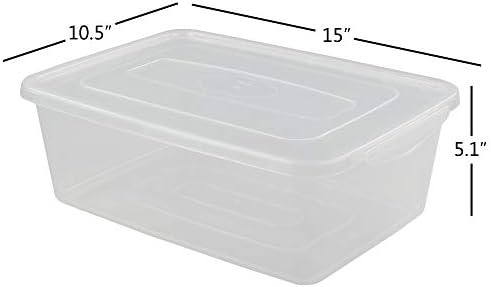 Jekiyo Clear Plastic Storage Bin, 14 Quart Latching Box with Lid, 4 Packs - Image 2