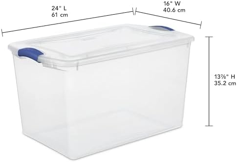 66 Qt Clear Storage Bins with Lids, Stackable Plastic Organizer (6) - Image 4