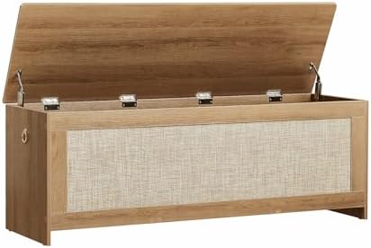 51.2" Storage Chest Extra Large, Rattan Storage Bench,(Cherry Brown - Image 5