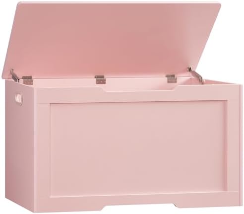 usikey 39.4” Storage Chest, Toy Box with 2 Safety Hinges, Toy Chest, Storage Bench for Bedroom, Supports 220 lb, for Living Room, Entryway, Pink by USIKEY