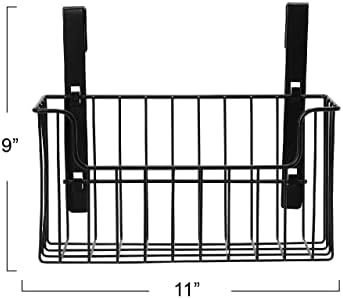 Household Essentials Over‑the‑Door Cut‑Out Metal Basket, Black - Image 2