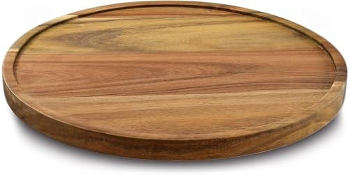 11" Acacia Wood Lazy Susan Organizer Kitchen Turntable for Cabinet Pantry Table Organization by AUAM