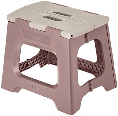 Vigar Compact Foldable Step Stool, 10-1/2-Inch, Brown by VIGAR