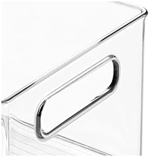 mDesign Plastic Deep Bin Organizer Caddy Container w/ Handles for Nursery, Kitchen, Pantry, Bathroom, Cabinet Storage Organization - Holds Snacks, Bottles, Baby Food Jar, Diaper - 14" Long -Clear - Image 4