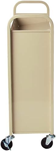 Safco 6 Shelf Rolling Book Cart, Slanted Single Sided for Library, Classroom, Office, Heavy Duty Steel, Sand - Image 3