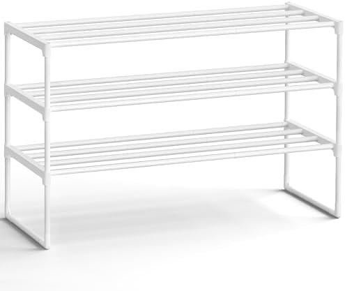 SONGMICS Shoe Rack, 3-Tier Shoe Organizer, Metal Storage Shelf by SONGMICSbySONGMICSHOME