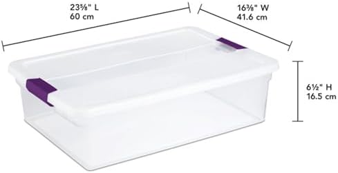 Sterilite 32 Quart ClearView Latch Box, Plastic Storage w/Clear Lid, 6 Pack - Image 3