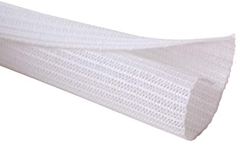 Alex Tech 10ft - 3/8 inch Cord Protector Wire Loom Tubing Cable Sleeve Split Sleeving for USB Cable Power Cord Audio Video Cable - Protect Cat from Chewing Cords - White by AlexTech