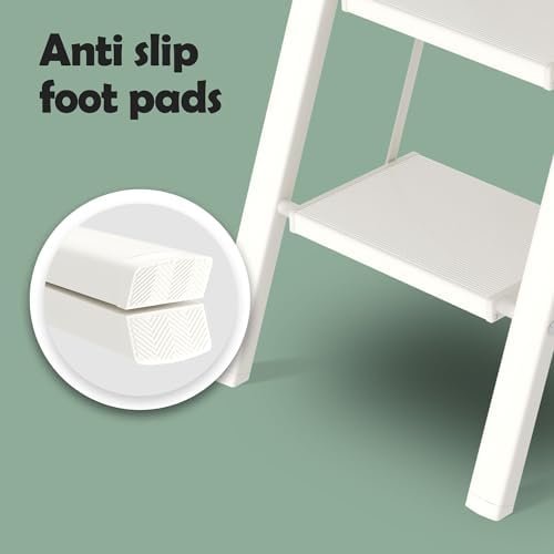 Taranta 2 Step Stool Foldable,Aluminum Step Ladder-White - Image 5