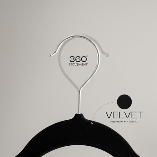 Utopia Home Velvet Hangers, Black, 100 Pack - Image 5