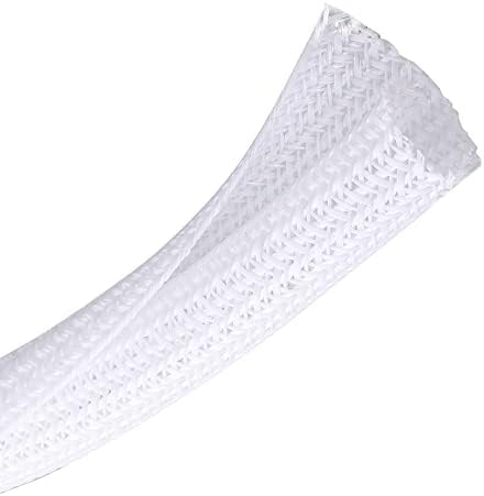 Cable Management Sleeve, Split Design, 25FT - 1/4 Inch, White by CrocSee