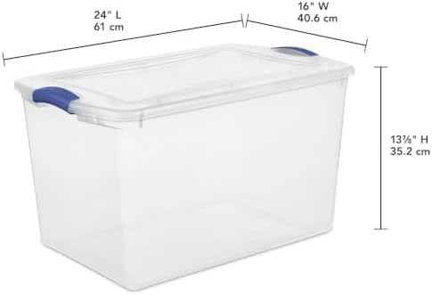 66 Qt Storage Bins 6-Pack, Clear Plastic Containers with Latching Lids - Image 3