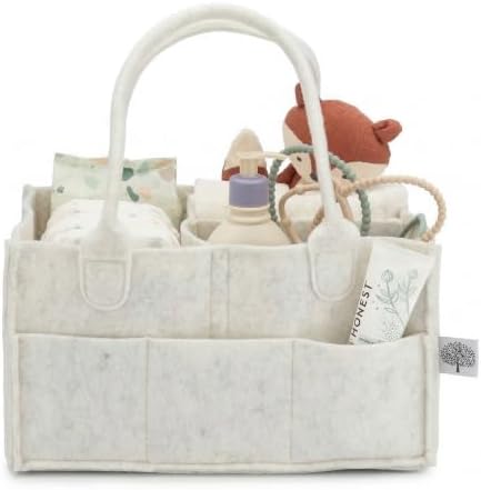Parker Baby Co. Felt Diaper Caddy Organizer - Regular, White by ParkerBabyCo