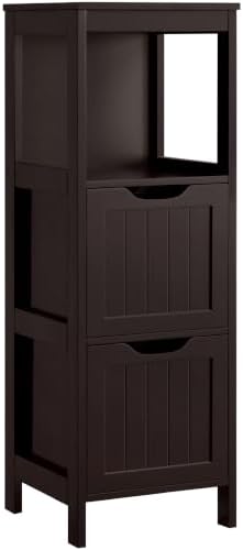 Yaheetech Small Bathroom Storage Cabinet with 2 Drawers & Shelf, Espresso by Yaheetech