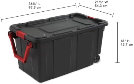 2-Pack 40 Gal Wheeled Storage Bins, Latching Lid & Pull Handle - Image 3