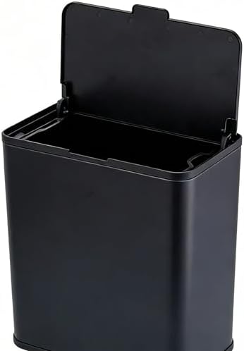 Under Counter Waste Bin, 1.9 Gallon Metal Small Trash Can for Cabinet Door, Hanging Space-Saving Garbage Can with Lid for Kitchen, Bathroom, RV, Office, Black - Image 7