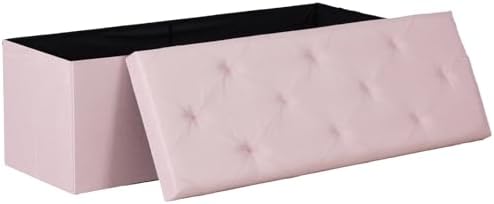 DUMOS 43 Inch Foldable Storage Ottoman Bench, Large Ottoman with Storage by DumosLifestyle