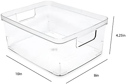 Isaac Jacobs 3-Pack Medium Clear Storage Bins (8” L x 10” W x 4.25” H) - Image 3