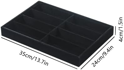 Coward Sunglass Organizer, Black Velvet Glasses Trays, Eyeglasses Watches Jewelry Display - Men Women (8 Grids) - Image 6