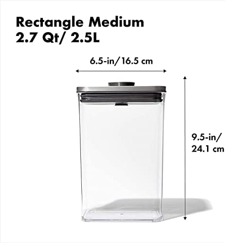 OXO Steel Pop Rectangle Medium, 2.7 qt /2.6 L, Gray - Image 2