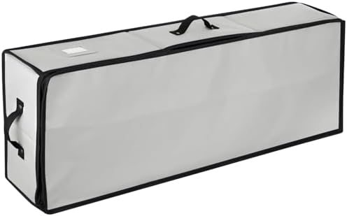 Hearth & Harbor Wrapping Paper Storage Container - Christmas Storage Bag with Interior Pockets - Gift Wrap Organizer Fits Up to 22 Rolls of 40" - Tear Proof, Silver - Image 7