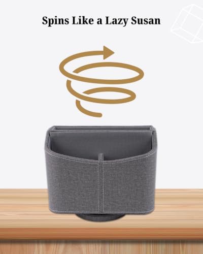 LAMOTI Remote Control Holder, 360° Rotating PU Leather Desk Organizer - Image 6