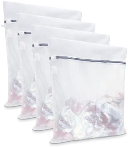 GOGOODA XL Mesh Laundry Bags, 4-Pack Large Wash Bags with Auto-Lock Zipper by GOGOODA