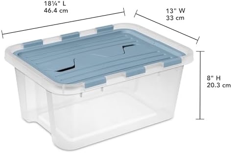 Sterilite Hinged Lid Storage Box Plastic Container, 20 Quart, 12-Pack - Image 2