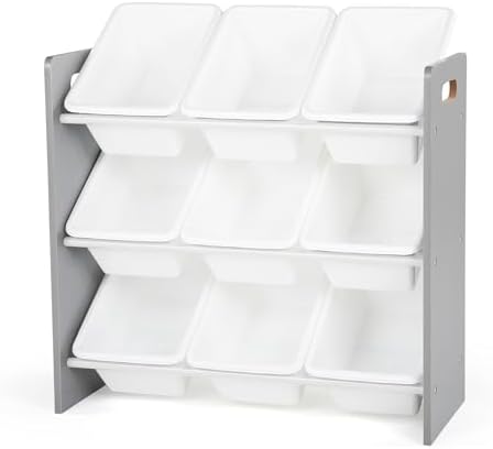 Humble Crew Kids Toy Organizer with 9 Bins, 3 Tier Storage for Playroom by HumbleCrew