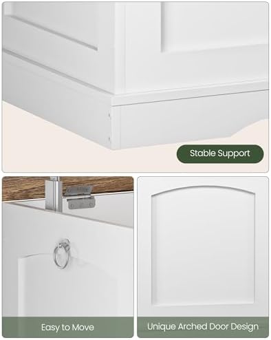 CHOEZON 39.4" Storage Chest Bench with Safety Hinge Wooden Storage Bench, Entryway Shoe Bench, Toy Chest for Living Room, Bedroom, Hall, White and Walnut MCW12WL - Image 4