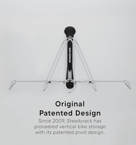 Steadyrack Fat Tire Bike Rack – Vertical Wall Mount Storage for Fat Bikes with 2.8”–4.5” Wide Tires – Space-Saving Pivot Design for Garage or Home - Image 4