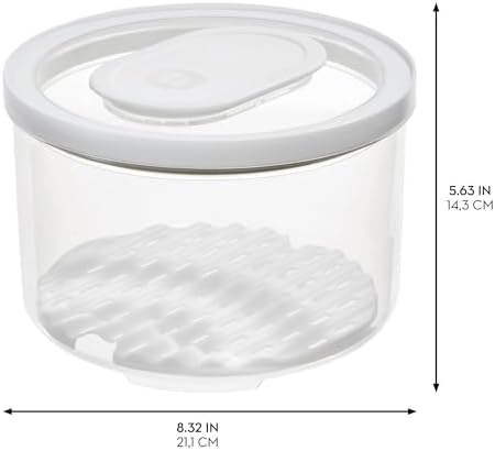 iDesign Round Fridge Produce Bin with Removable Drainage Tray and Lid - Set of 2 - Clear - Image 3