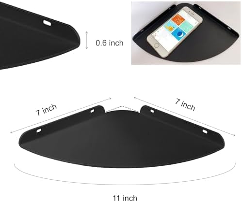 Small Tiny Metal Floating Corner Shelves, 7 x 7 x 0.6 Inches，1pcs, Black - Image 2