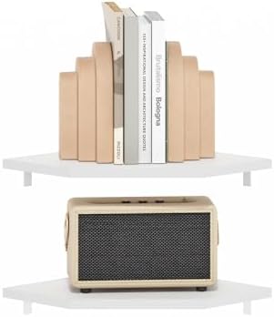 Furinno Rossi Hexagon Floating Shelves for Wall, Set of 2 Geometric Corner Shelf, Wall Mounted Shelves for Bathroom, Home Office, Living Room, White by Furinno-FitsYourSpaceFitsYourBudget