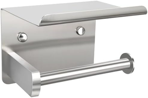 1pcs Brushed Nickel Toilet Paper Holder with Shelf by Mdvora